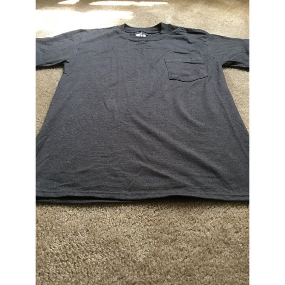 Hanes Men's T-Shirt Shirt Top Chest Pocket Size Small Dark Gray - Picture 1 of 5